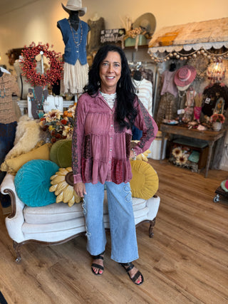 Garnet Tiered Patchwork Blouse