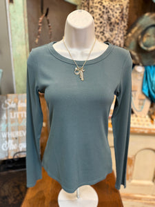 Rib Knit Long Sleeve Top