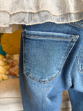 Risen Tattered Hem Wide Leg Jean