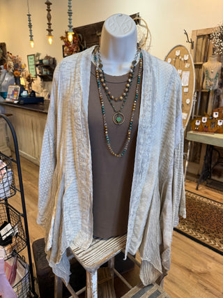 Latte Boho Asymmetrical Kimono