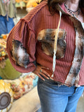 Hazelnut or Rosewood Plaid Patch Hoodies