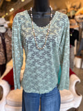 A Rare Bird Lace Top in Tan, Mint, White and Pink