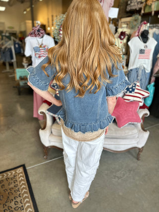 Ruffled Denim Jacket