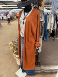 Rust Knit Duster Cardigan