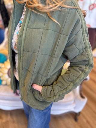 Olive or Tan Quilted Jacket