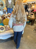 Khaki Knit Striped Sweater