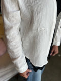 White Daisy Eyelet Gauze Top
