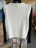 Cream or Brown Floral Knit Vest