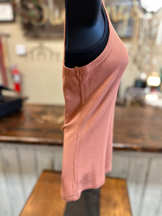 Clay or Oatmeal Thin Strapped Tank Top