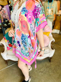 Watercolor Floral Kimono in Blue or Pink
