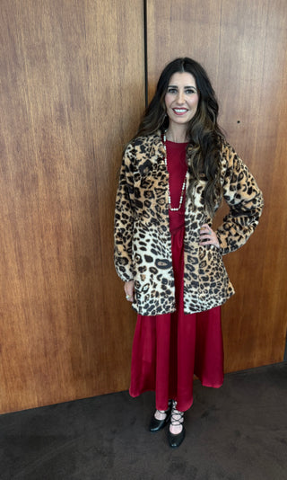 Burgundy Cinched Sweater Dress Set