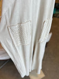 Natural Crochet Patch Overalls