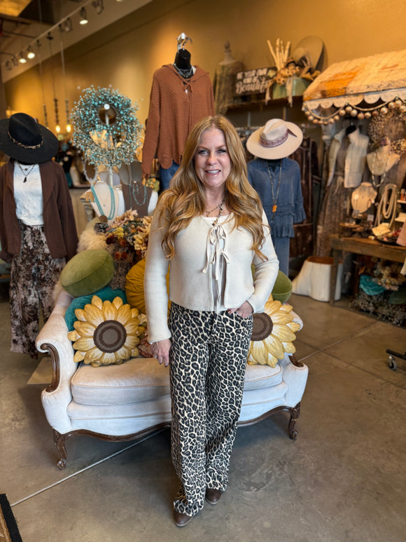 Vervet Sar Leopard Print Jean