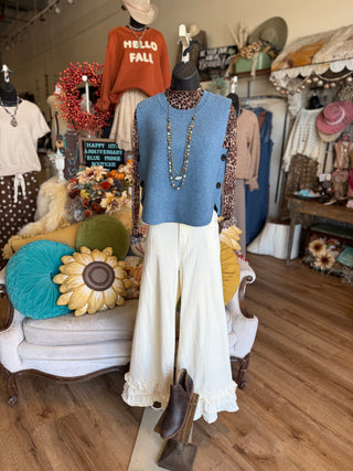 Denim Side Button Vest
