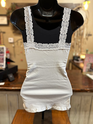 Lace Corset Cami in Almond, Ivory, Khaki or Black