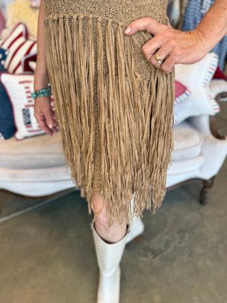 Taupe Fringe Tunic