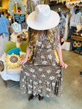 Mocha Mousse Floral Print Dress