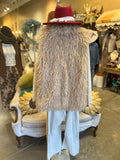 Tan Faux Curly Fur Vest
