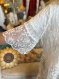 Floral Sheer Lace Top in Ivory, Olive or Mocha