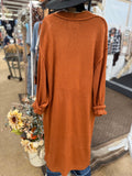 Rust Knit Duster Cardigan