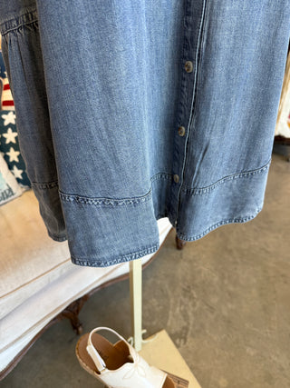 Denim Back Tiered Dress