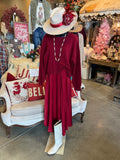 Burgundy Cinched Sweater Dress Set