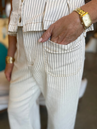 Striped Off White Pants