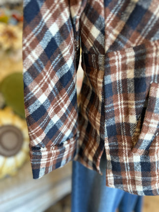 Chestnut Plaid Half Zip
