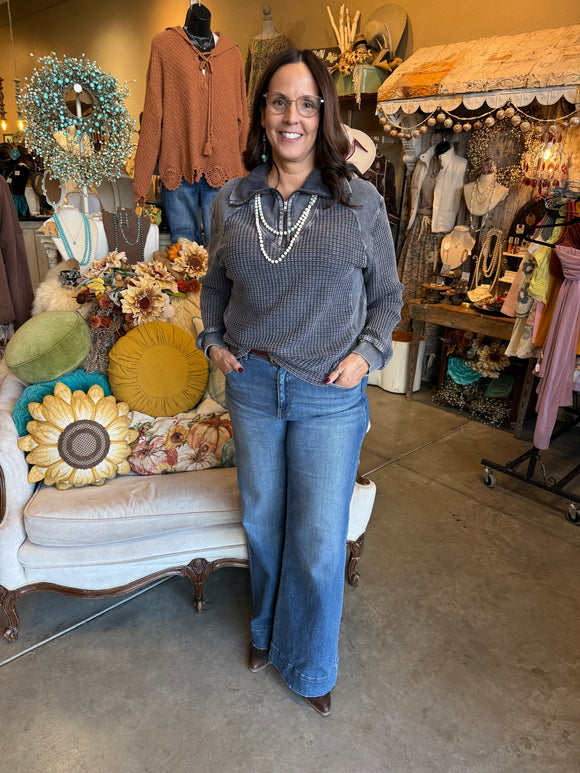 Ash Navy Long Sleeve Zip Up