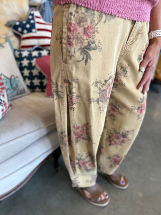 Toast Floral Print Barrel Pant