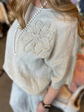 Daisy Linen Top in Sand