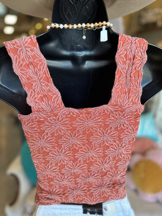 Black or Rust 2Tone Jacquard Tank Top