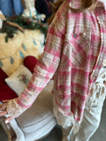 Pink and Beige Lace Flannel