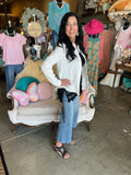White Daisy Eyelet Gauze Top