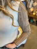 Mocha Two Tone Ribbed Top