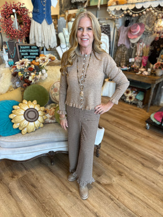 Ruffled Cardigan in Caramelized