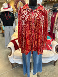 Red Velvet Boho Blouse