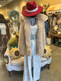 Tan Faux Curly Fur Vest