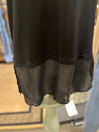 Black or Teal Tank Top with Chiffon Lace Layer