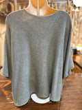 Drop Shoulder Sweater in Blue Jeans and Khaki