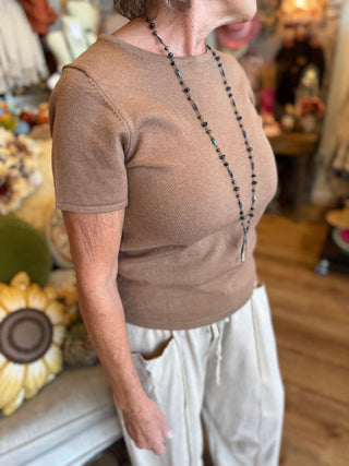 Mocha Soft Short Sleeve Sweater