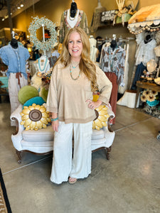 Mocha Contrasting Knit Top