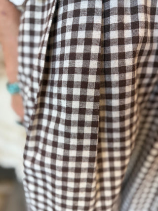 Brown Gingham Pant