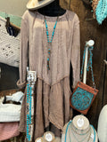 Sugar Rose or Mocha Mixed Knit Tunic