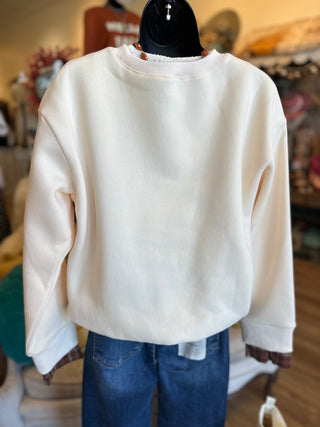 Pumpkin Patchwork Terry Knit Top
