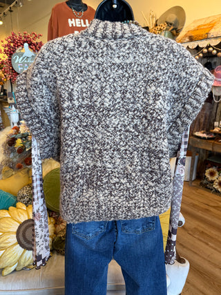 Choco Brown Chunky Knit Vest