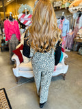 Leopard Print Denim Overall