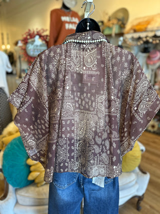 Brown Paisley Print Blouse