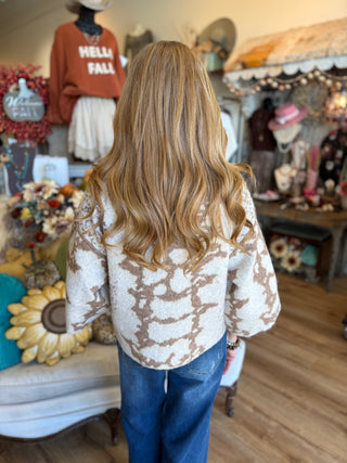 Oatmeal Snake Print Sweater