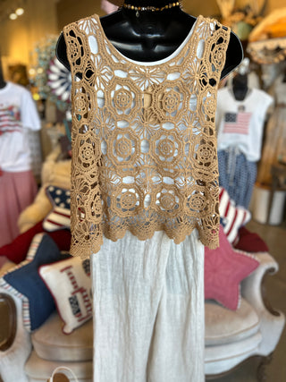 Camel Crochet Tank Top